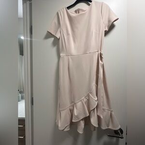 Calvin Klein Asymmetrical Cream Dress